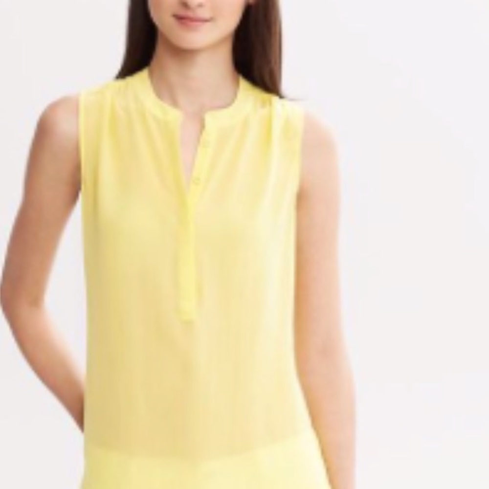 Yellow silk top